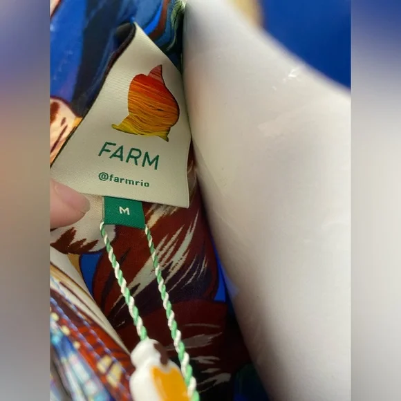 F1 Farm Rio Blue Surreal Flowers Wrap Lenzing™ Ecovero™ Mini Dress - Picture 5 of 8